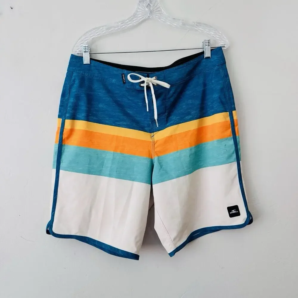 O’neill Blue And Orange Board Shorts Men’s Size 34